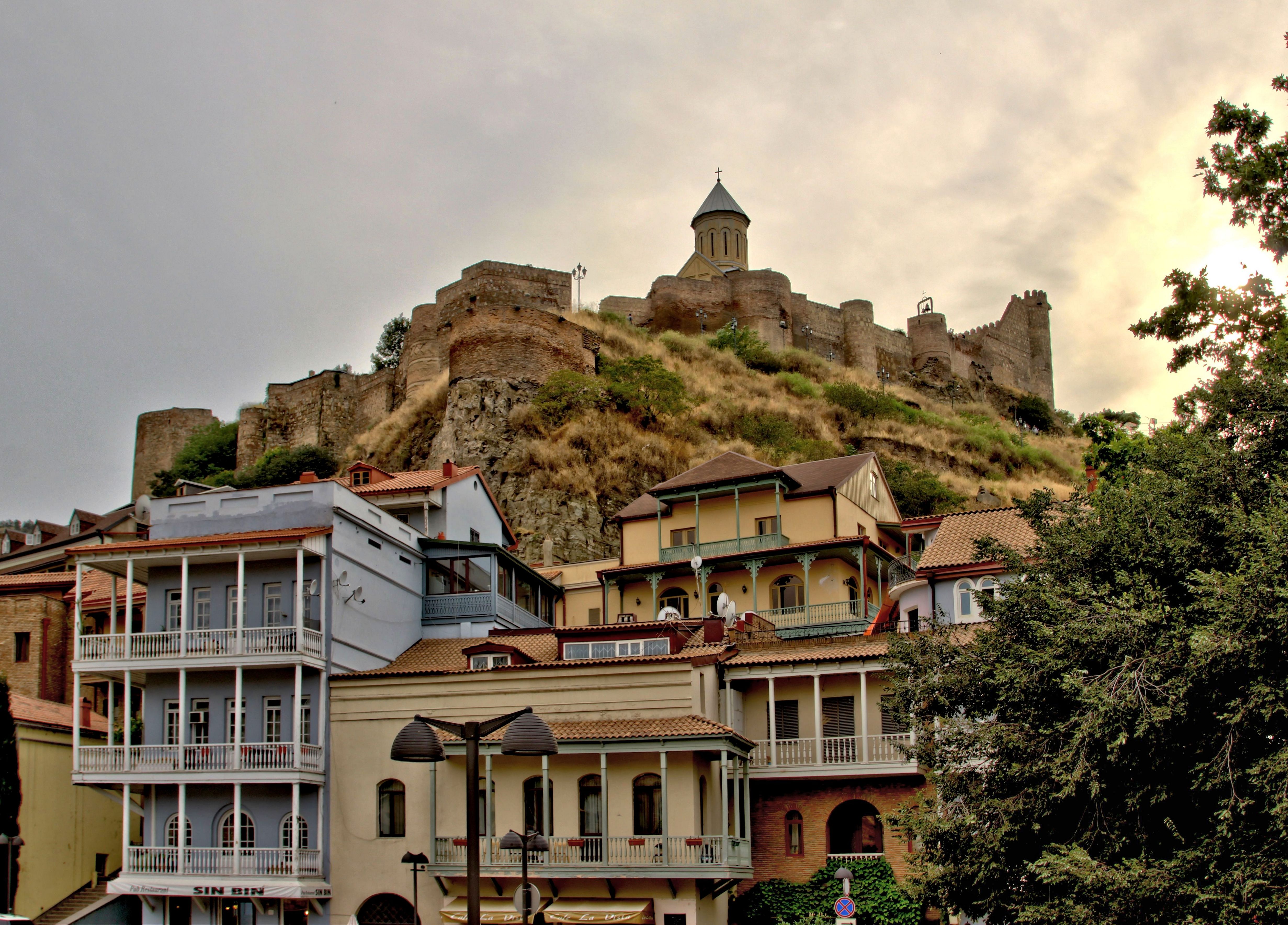 Tbilisi old city with fortress and church