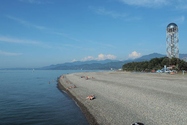 Foreshore looking north, Black Sea, Batumi, Georgia